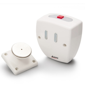 White Agrippa Acoustic Door Retainer c/w Keeper plate